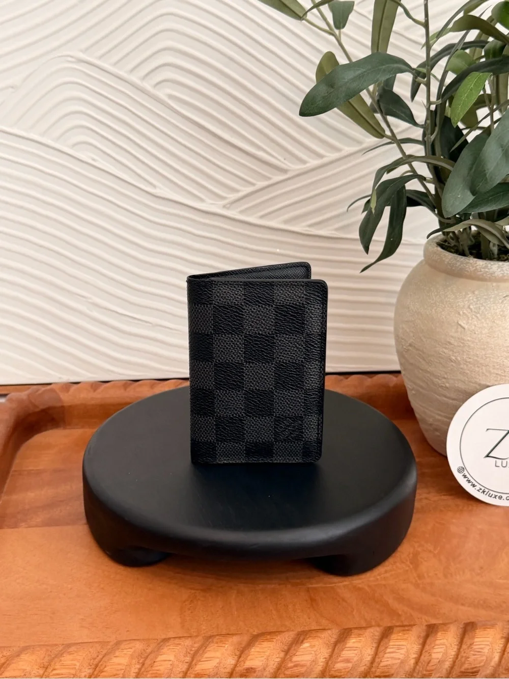 Louis Vuitton Black Checkered Card Holder
